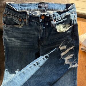 J. Crew Women's Dark Blue Distressed Skinny Jeans